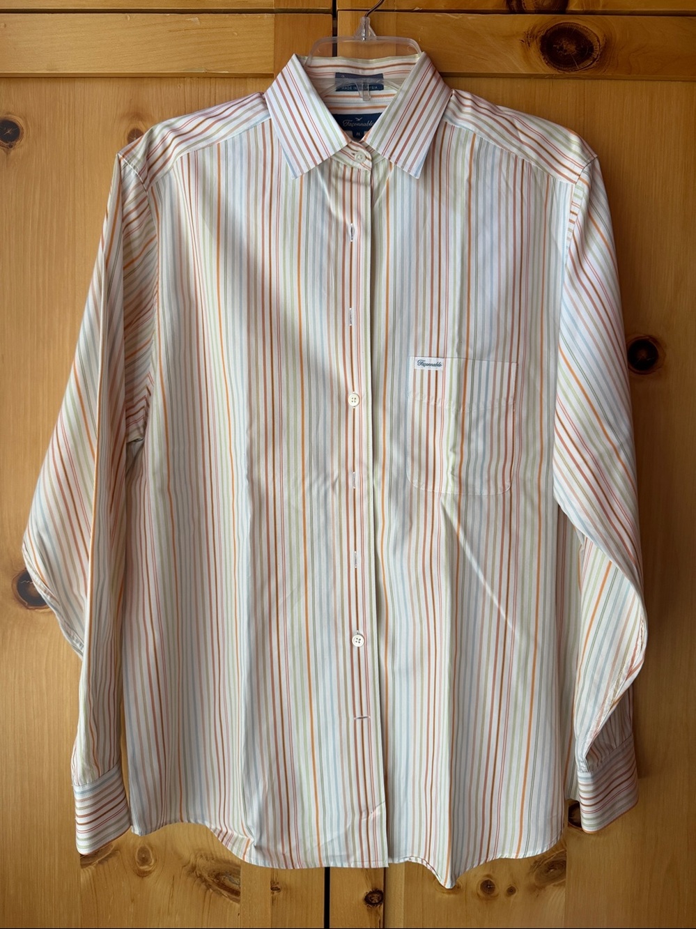 Façonnable women’s multi color striped cotton shirt M